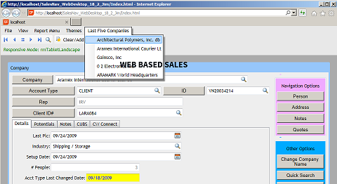 Web Based Sales Module